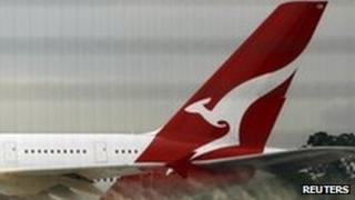 Qantas livery on an aircraft