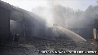 The damaged unit. Photo: Hereford & Worcester Fire Service.