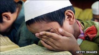 Boy in a madrassa