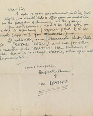 Paul McCartney letter from 1960