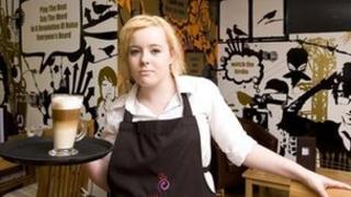 Calman Trust trainee Denise Mclintock inside the cafe