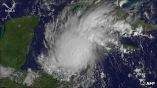 Satellite image of Hurricane Rina