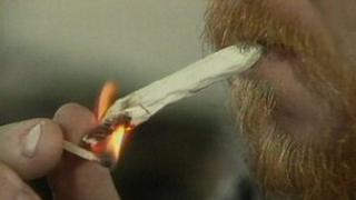 Man smoking marijuana (file pic)