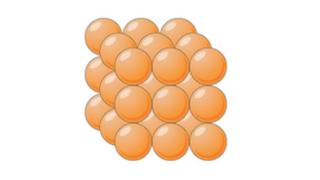Atoms represented by spheres