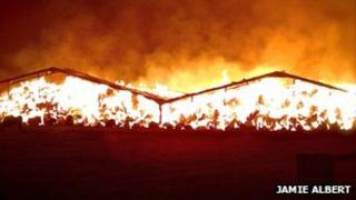 Fire at Chariswood Farm Barn