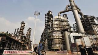 An oil refinery of China's Sinopec in Wuhan