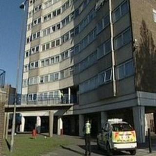 A block of flats, in Coleman Street, Southend, where the man suffered fatal injuries.