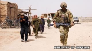 A UK soldier on patrol in Afghanistan. Photo: Ministry of Defence