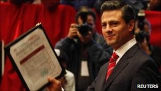 Enrique Pena Nieto filing his candidacy for president of Mexico