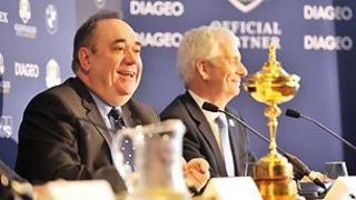 Scottish First Minister Alex Salmond at the sponsorship signing