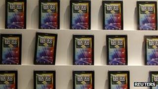 HTC mobile phones on display