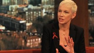Annie Lennox being interviewed on the Andrew Marr show