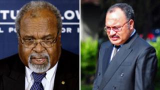 Papua New Guinea's Sir Michael Somare and Peter O'Neill (AP/AFP)