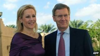 German President Christian Wulff and his wife Bettina on a visit to Oman on 9 December 2011