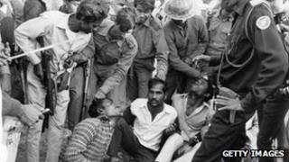 East Pakistan collaborators being rounded up during the war with West Pakistan.