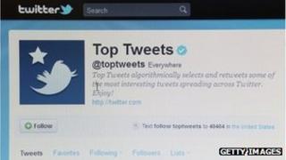 Twitter page on a computer screen