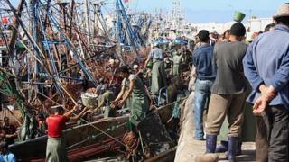 Fishermen at Laayoune port
