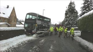 Car and bus crash