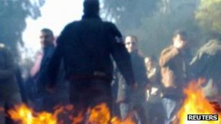 Protesters in Damascus. Photo: 19 December 2011