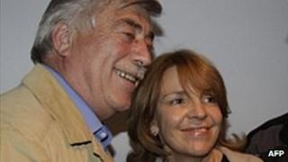 File photo of Carlos Soria and Susana Freydoz from 25 September 2011