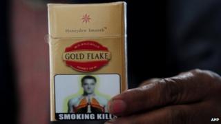 Cigarette packet at a Delhi stall, 3 January