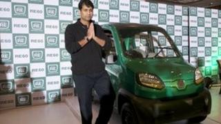 Rajiv Bajaj with RE60 (Photo: Bajaj Auto)