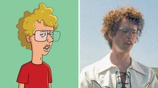 Napoleon Dynamite as Fox's cartoon and the 2004 movie starring John Heder