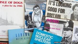 Collection of 80s artefacts from the Mass Observation Archive