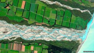 Rakaia River, NZ DigitalGlobe