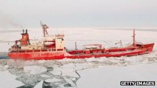 Russian fuel tanker Renda on its way to western Alaskan town of Nome 9 January 2012