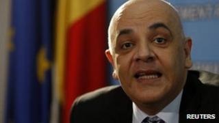 Romanian health official Raed Arafat speaking to journalists, 17 January