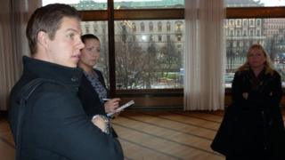 Henrik Lundqvist, chief executive of SpringConf, with clients in Operaterrassen