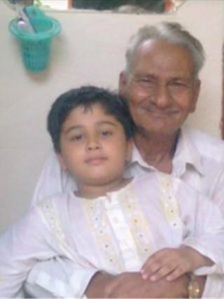 Ashiq Hussain with grandson