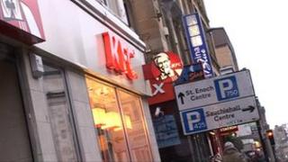 The attack happened at the KFC on Renfield Street in Glasgow