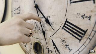Clock time being adjusted