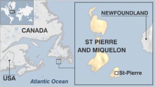 Map of St Pierre and Miquelon