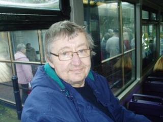 Geoffrey Harris on the bus to Swansea