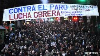 Anti-austerity protest in Bilbao, 25 Feb 12