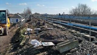 Work at Cosford railway station