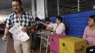 Voter in El Salvador on 11 March 2012