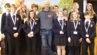 Ben Mee and Exmouth College pupils
