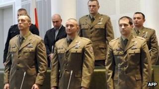 Seven Polish soldiers in court in Warsaw (14 March 2012)