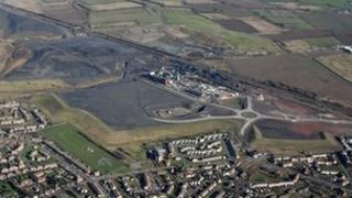 Aerial view of the planned site of the Don Valley power plant, adjacent to the Hatfield Colliery