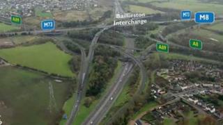 The M8 becomes an A-road for a six-mile stretch in North Lanarkshire