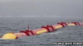 Pelamis wave power device. Pic: Pelamis