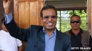 Taur Matan Ruak casts his vote in Dili on 16 April 2012