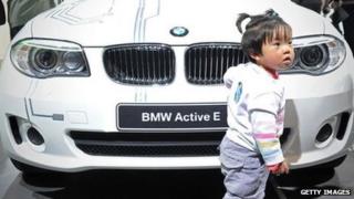Chinese child with a BMW