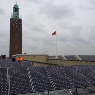 Solar panels on Norwich City Hall
