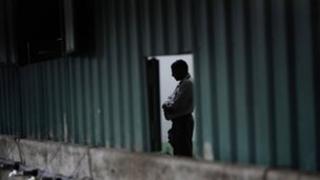 Sri Lankan Muslim devotees pray at the Hairiya Jumma mosque in Dambulla