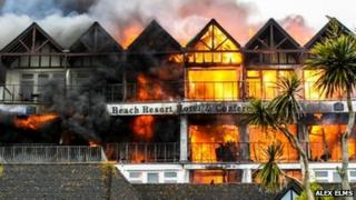 Falmouth Beach Hotel fire: Pic Alex R Elms